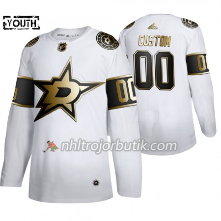 Barn Ishockey Dallas Stars tröja med eget tryck Adidas 2019-20 Golden Edition Vit Authentic
